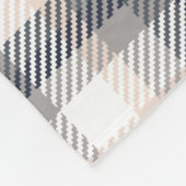 白クマ&グレークリームプレイドを引き上げよう フリースブランケット (角)