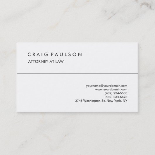 白クラシカルエレガントプロフェッショナル名刺 名刺 (正面)