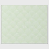 白クラシックと緑の葉柄 ラッピングペーパー (フラット)