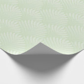 白クラシックと緑の葉柄 ラッピングペーパー (角)