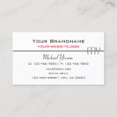 白クラシックと黒とモノグラムプロフェッショナル 名刺 (裏面)