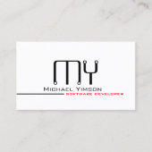 白クラシックと黒とモノグラムプロフェッショナル 名刺 (正面)