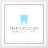 白クラシックにモダン歯医者の歯のロゴ ウィンドウサイン (シート)