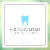 白クラシックにモダン歯医者の歯のロゴ ウィンドウサイン (シート3)