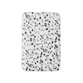 白クラシックのシンプルと音楽のブラックノート バスマット (正面縦)