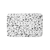 白クラシックのシンプルと音楽のブラックノート バスマット (正面)