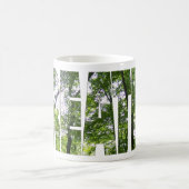 白クラシックコーヒーマグ「呼吸することを忘れない」 コーヒーマグカップ (中央)