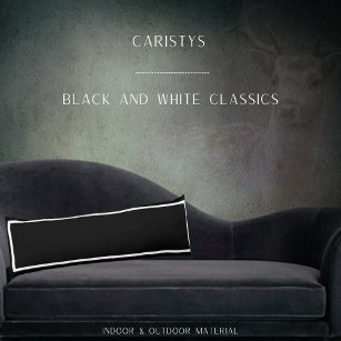 白クラシックトリム付きブラック ボディピロー