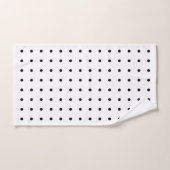 白クラシック上の黒い水玉模様パターン バスタオルセット (ハンドタオル)