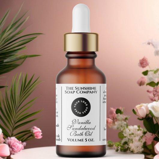 白クラシック化粧品ドロッパーボトルラベル ラベル