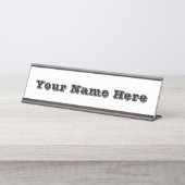 白クラシック平野シンプル色無地の。 デスクネームプレート (正面)