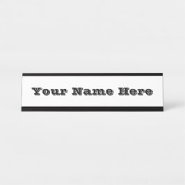 白クラシック平野シンプル色無地の。 デスクネームプレート