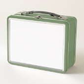 白クラシック平野シンプル色無地の。 メタルランチボックス (正面)