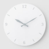 白クラシック平野シンプル色無地の。 ラージ壁時計 (正面)