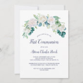 白クラシック花先聖体 招待状 (正面)