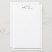 白クラシック黒のメモをエレガントする 便箋 (正面/裏面)