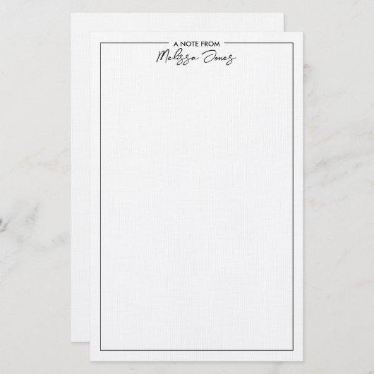 白クラシック黒のメモをエレガントする 便箋 (正面/裏面)