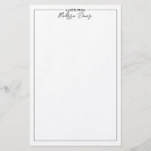 白クラシック黒のメモをエレガントする 便箋 (正面)