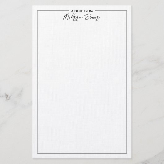 白クラシック黒のメモをエレガントする 便箋 (正面)