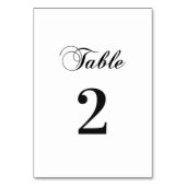 白クラシック黒の結婚エレガントシンプル テーブルナンバー (裏面)