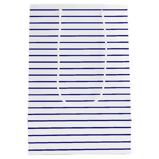 白クラシックBに1/2インチのネイビーブルーピンストライプ ミディアムペーパーバッグ (裏面)