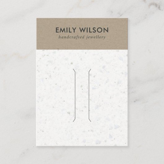 白クラフ素朴トテラゾヘアクリップ表示カード 名刺 (正面)