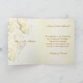 白クリームのバラとの結婚式のサンキューカード サンキューカード (内部)