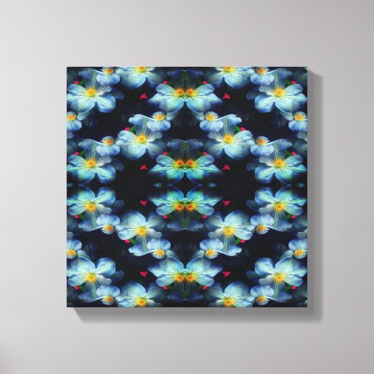 白クレマチス花抽象芸術 キャンバスプリント (正面)