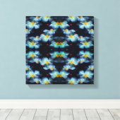 白クレマチス花抽象芸術 キャンバスプリント (インサイチュ (ウッドフロア))