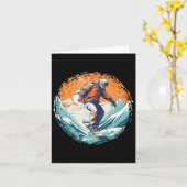 白クールい口のスノーボードとスキー愛好家のために カード (黄色い花)