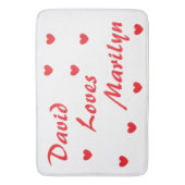 白クールと赤、ハート バスマット (正面縦)