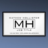 白クールと黒のプロフェッショナル マグネット名刺