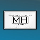 白クールと黒のプロフェッショナル マグネット名刺