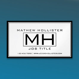 白クールと黒のプロフェッショナル マグネット名刺