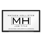 白クールと黒のプロフェッショナル マグネット名刺 (正面)