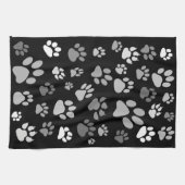 白クールと黒の足跡 キッチンタオル (横)