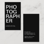 白クールはっきりした黒写真家 名刺 (正面/裏面)