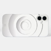 白クールカスタム円モダンイニシャル Case-Mate iPhoneケース (裏面 (横))