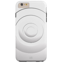 白クールカスタム円モダンイニシャル iPhone 16 PLUSケース