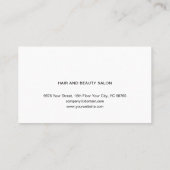 白クールフェイクエレガント銀はさみ髪 名刺 (裏面)