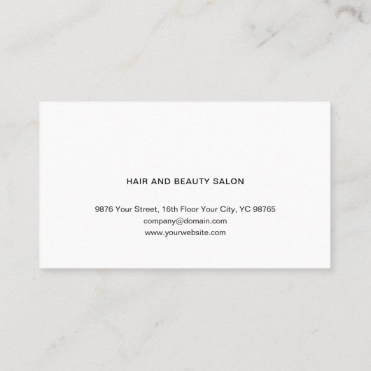 白クールフェイクエレガント銀はさみ髪 名刺 (裏面)