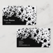 白クールモダン黒音楽 名刺 (正面/裏面)