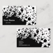 白クールモダン黒音楽 名刺 (正面/裏面)