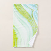 白クール大理石ストーングリーングリッター バスタオルセット (ハンドタオル)