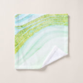 白クール大理石ストーングリーングリッター バスタオルセット (ウォッシュタオル)