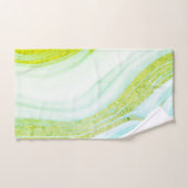 白クール大理石ストーングリーングリッター バスタオルセット (ハンドタオル)