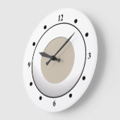 白クール枠に数字なしのカスタム色 ラージ壁時計 (傾斜)