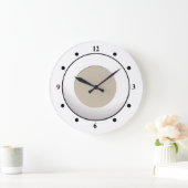 白クール枠に数字なしのカスタム色 ラージ壁時計 (ホーム)