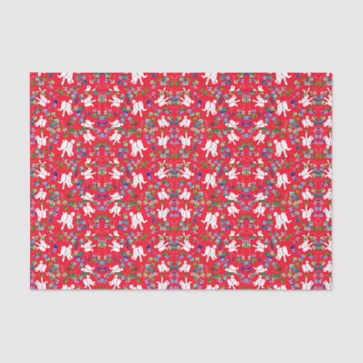 白クール象クリスマスプレゼントティッシュペーパー 薄葉紙 (正面)