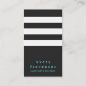 白クール黒の縦ストライプのモダンお尻2 名刺 (正面)